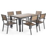 6 Seater Garden Table and Chairs - ER37 Outdoor Dining Set - 6 Person Garden & Patio Set -