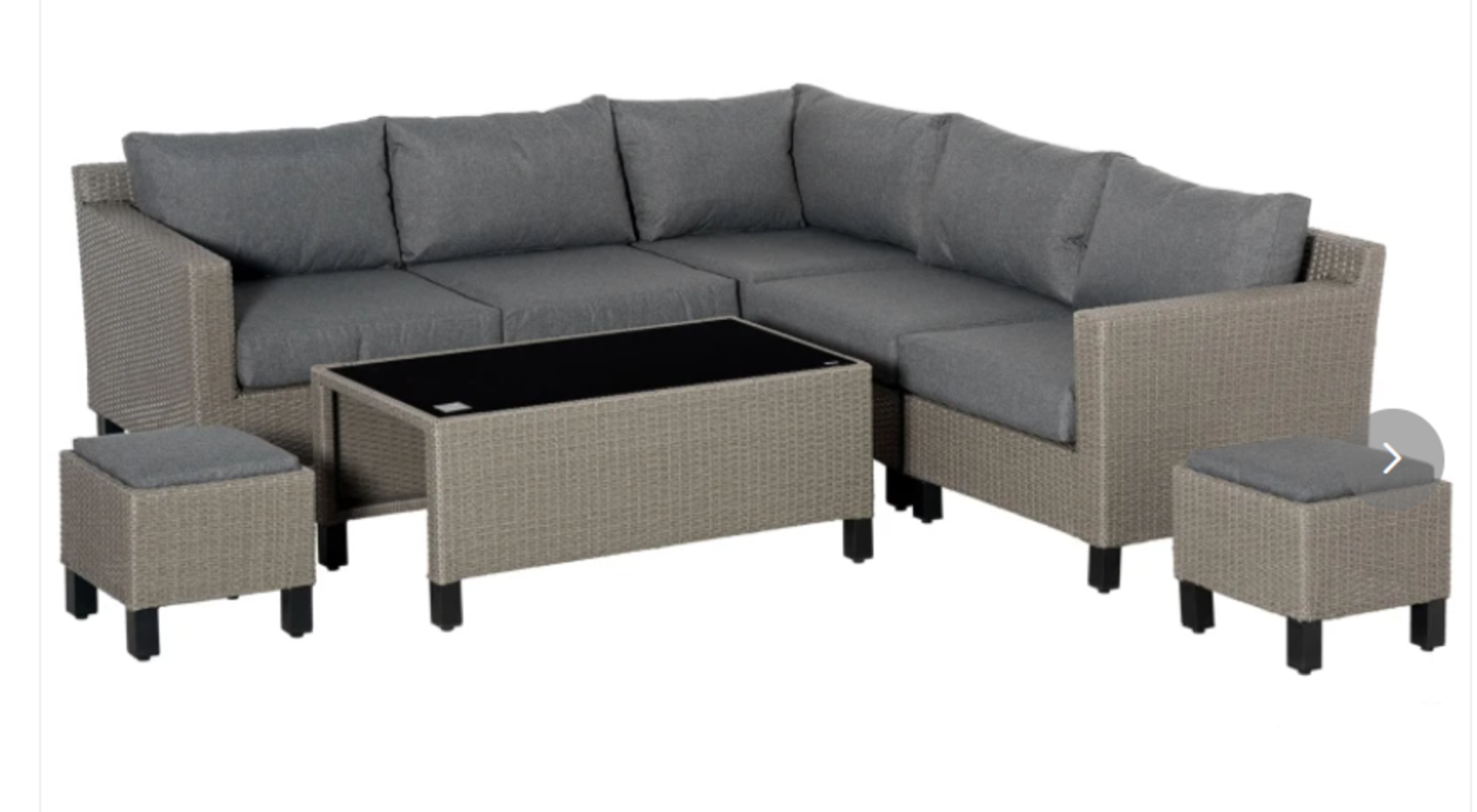 Outsunny Outdoor PE Rattan Sofa Set - ER37., Patio All Weather Twin Wicker Conservatory Corner