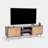 Herringbone TV Unit. - ER37. Featuring a herringbone pattern and paper veneer for a slick sheen, our