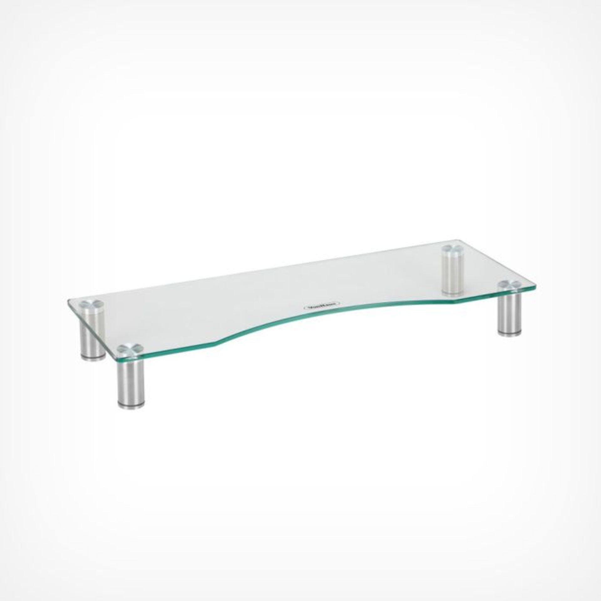 Large Glass Monitor Stand. - ER33. Made from ultra-strong 8mm thick clear tempered glass - 5 times