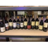 LOT CONTAINING 12 X BOTTLES OF WINE IE KRUGER, KIMBAO, BAROLO. BARBERA D ASTI, ETC