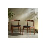 Arley Set of 2 Beech Wood Dining Chairs, Walnut and Black - RRP £289.99. - R14.2. Our Arley chairs