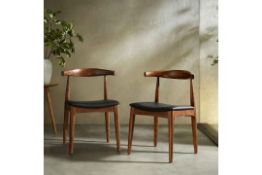 Arley Set of 2 Beech Wood Dining Chairs, Walnut and Black - RRP £289.99. - R14.2. Our Arley chairs