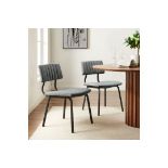 Charlecote Set of 2 Fluted Dining Chairs (Light Grey Linen) - RRP £199.99. R14.3. Our Charlecote