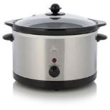 George Home 3L Slow Cooker - Stainless Steel. - PW.