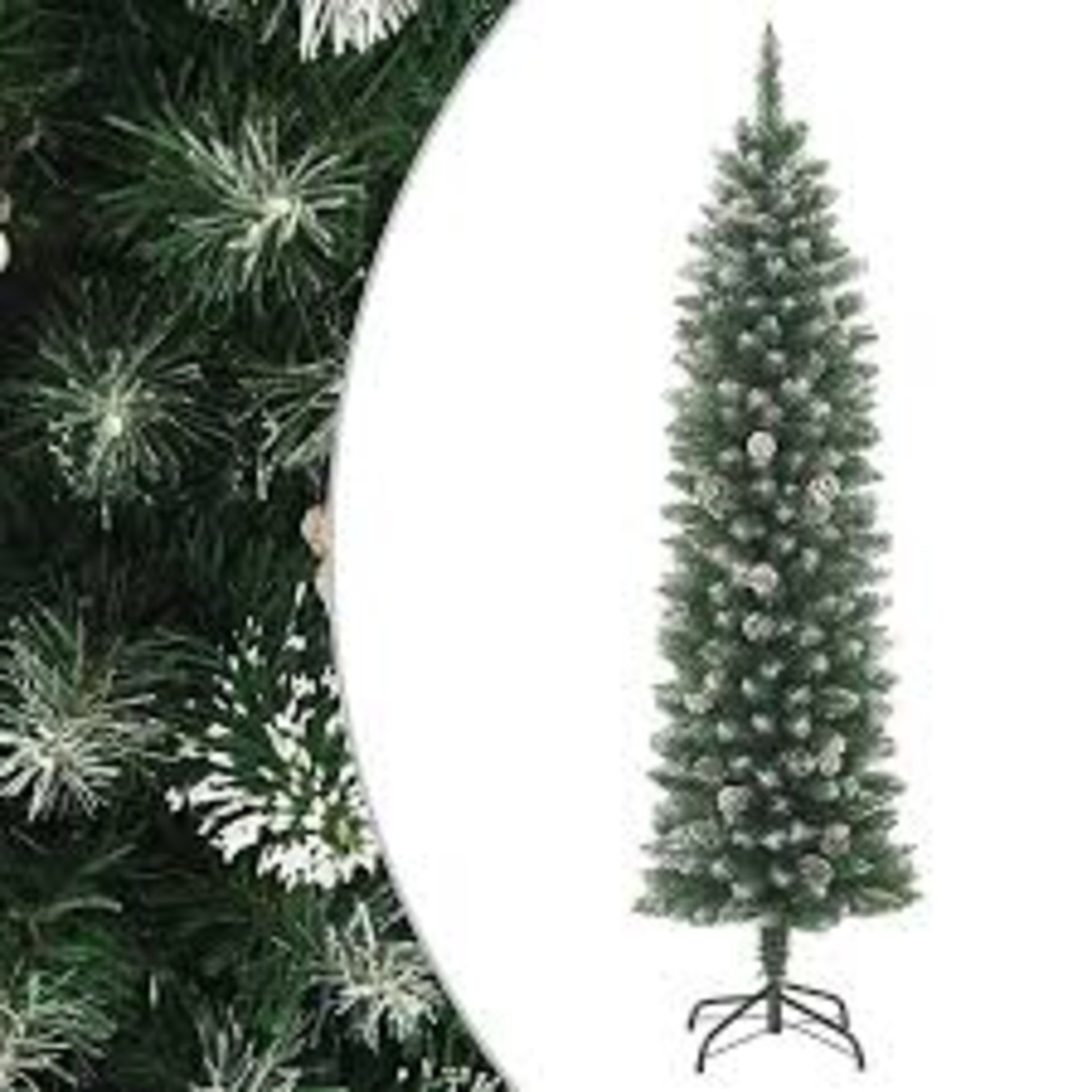 Berkfield Artificial Slim Christmas Tree with Stand 150 cm. - R10BW