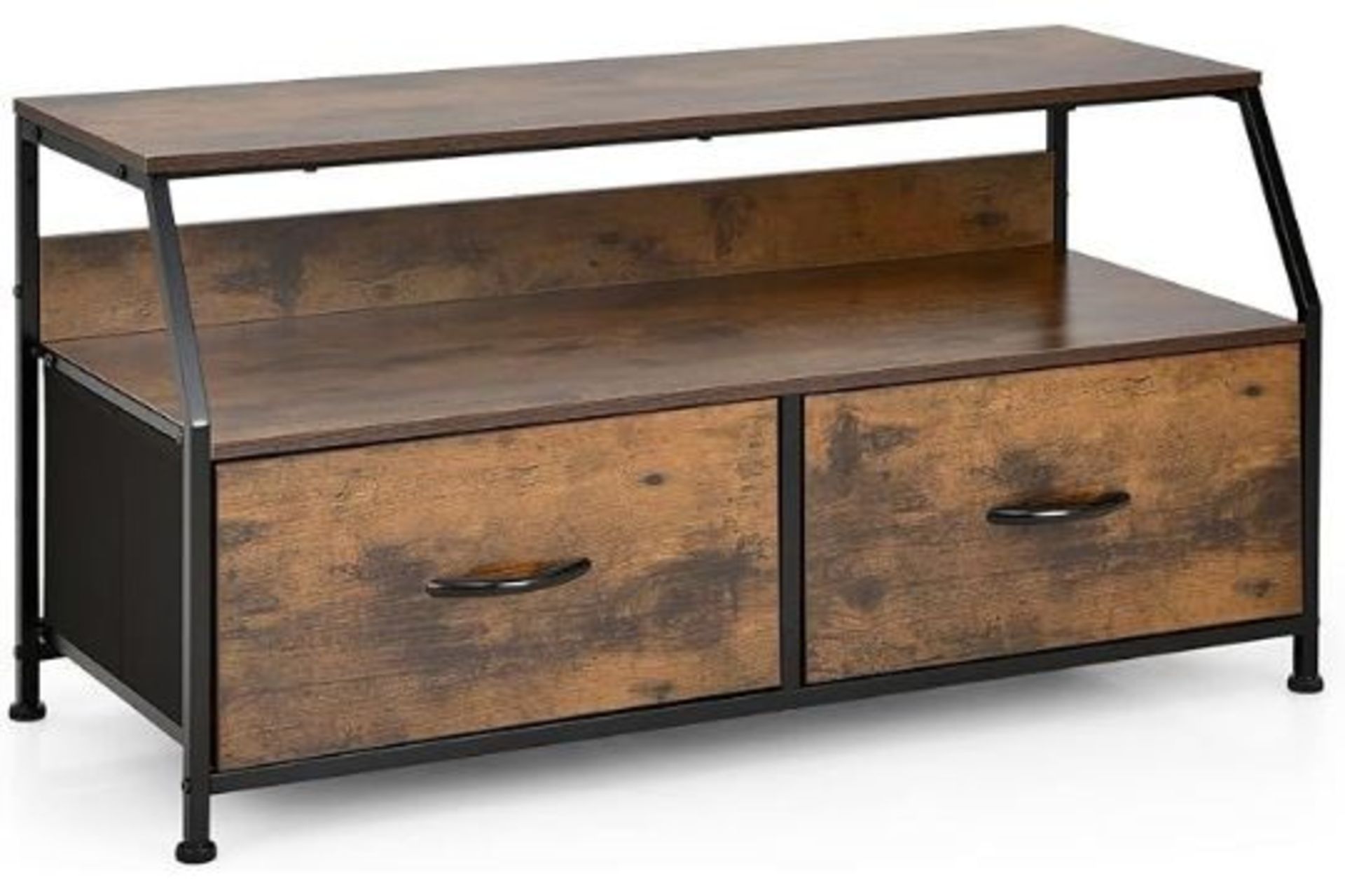 Luxury 2/3-Drawer Dresser, Fabric Chest of Drawers with Wooden Top and Front, Metal Frame Storage