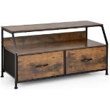 Luxury 2/3-Drawer Dresser, Fabric Chest of Drawers with Wooden Top and Front, Metal Frame Storage