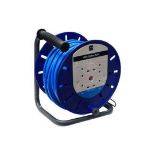 Masterplug 4 Socket Black & Blue Outdoor Cable Reel, 45M - R13A.3 Masterplug 4 socket Cable reel,