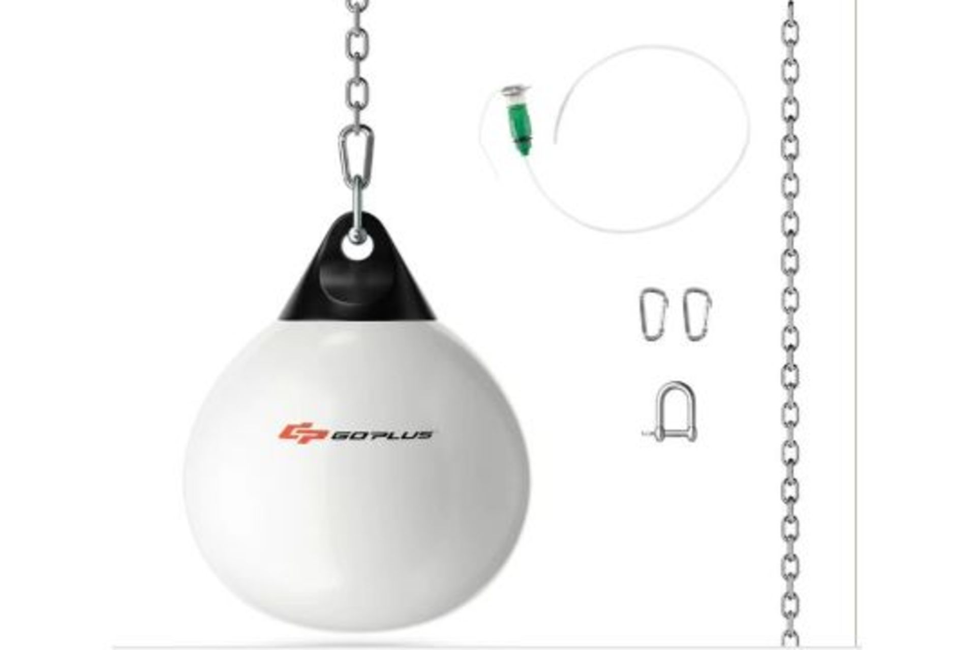 WATER PUNCHING BAG WITH WATER INJECTOR AND HANGING ACCESSORIES-WHITE. - R14.3. This water heavy