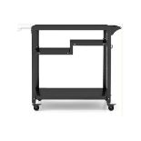 3-SHELF MOVABLE BBQ CART WITH 4 LOCKABLE WHEELS, HOOKS AND SIDE HANDLE-BLACK. - R14.5. The movable