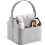 Beautify Makeup Organiser, Grey Velvet Bathroom Organiser . - PW>