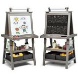 Costway 3 in 1 Double-Sided Wooden Kid's Art Easel Whiteboard. - R14.4.