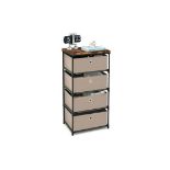 4-Tier Fabric Dresser with Drawers and Metal Frame. - R14.5.