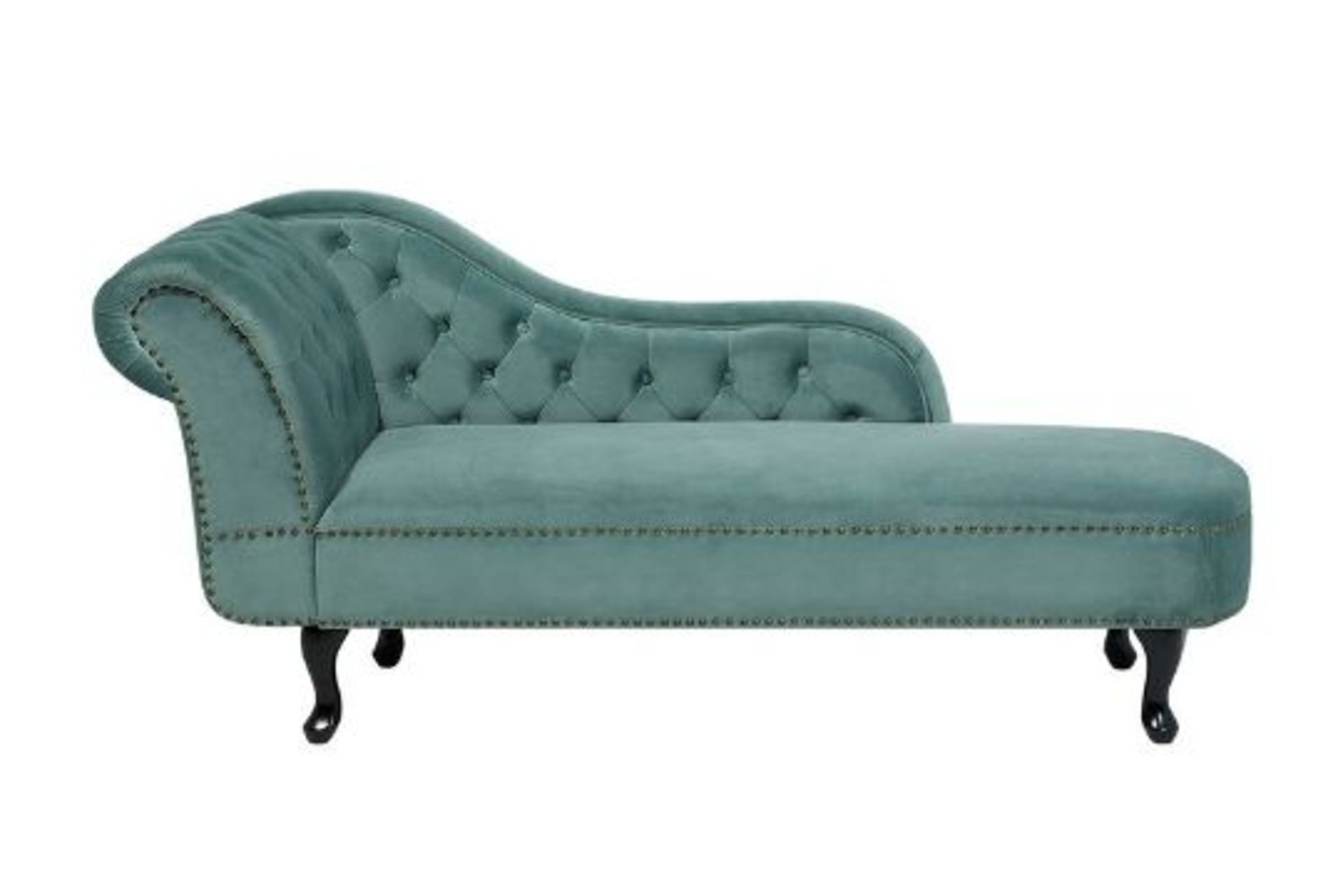 Nimes Left Hand Chaise Lounge Velvet Mint Green. - R14.2. RRP £509.99. The marvellous chaise