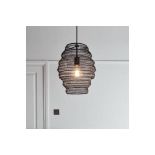 GoodHome Pepalu Matt Black Pendant Ceiling Light, (Dia)300mm - R13A.3. The Pepalu black pendant