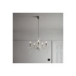 GoodHome Gacruz Transparent Chrome Effect 5 Lamp Pendant Ceiling Light, (Dia)570mm - R13A.3 The