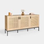 Lena Rattan 3 Door Large Sideboard. - Pw.