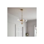 GoodHome Capolin Brass Effect 3 Lamp Pendant Ceiling Light, (Dia)450mm - R13A.3.This 3 lamp, brushed