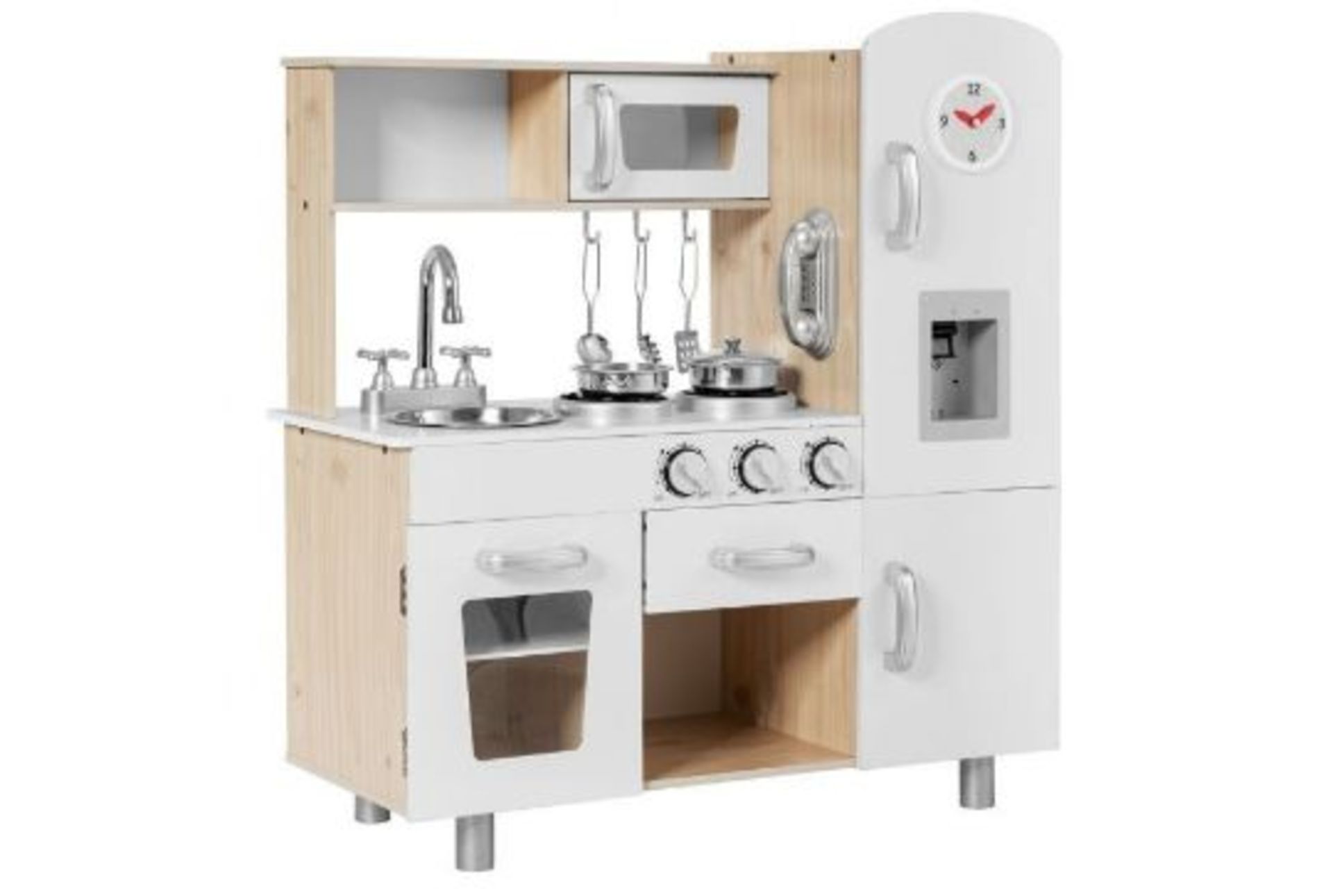 Large Wooden Kids Play Kitchen Pretend Set Toy Cooking Gift. -R14.5. The kids kitchen play set is