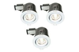 Diall Gloss White Adjustable LED Fire-Rated Warm White Downlight 3.5W Ip23, Pack of 3 - R13A.3 Diall