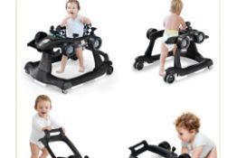 4-IN-1 BABY PUSH WALKER WITH ADJUSTABLE HEIGHT AND SPEED-BLACK - R14.5. This 4-in-1 baby walker