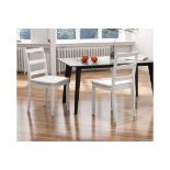 SET OF 2 DINING CHAIRS WITH SOLID RUBBER WOOD LEGS AND NON-SLIP FOOD PADS-WHITE. - R14.5. This 2-