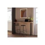 GoodHome Maloux Black Metal Bar stool. - R13a.10. This GoodHome black painted fixed leg barstool