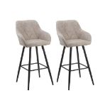 Darien Set of 2 Fabric Bar Chairs Beige. - R14.16. RRP £369.99. This perfectly designed set of bar