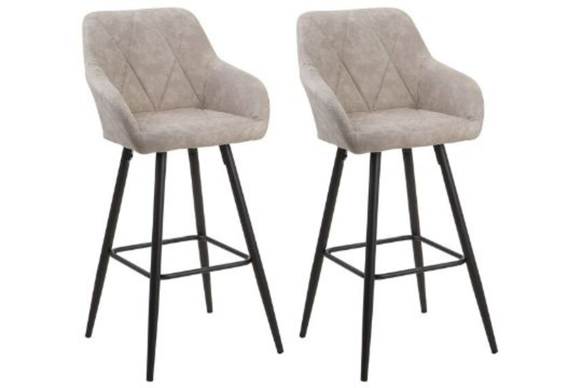 Darien Set of 2 Fabric Bar Chairs Beige. - R14.16. RRP £369.99. This perfectly designed set of bar