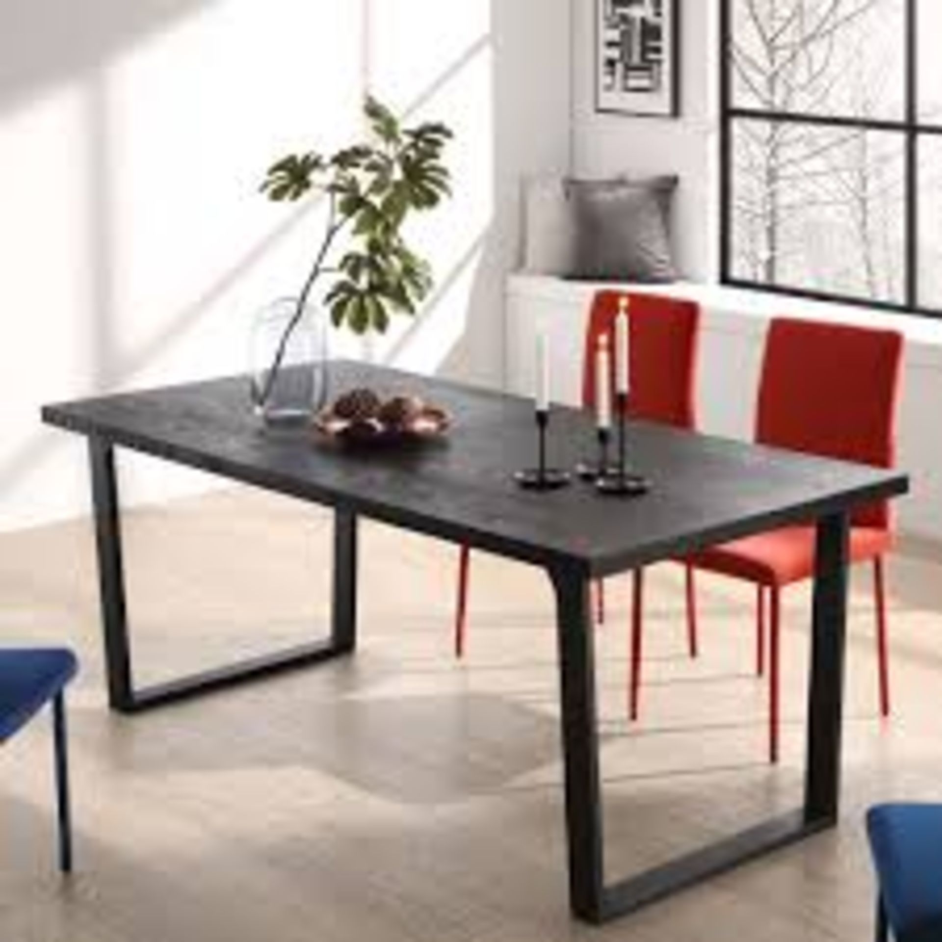 BERN 6-8 Seater Dark Oak Extending Dining Table. - R14.16.