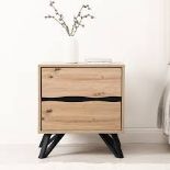 Weston Oak Effect 2 Drawer Bedside Table. - R14.16.