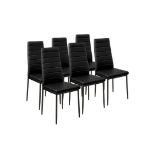 6 dining chairs synthetic leather black. - PW. RRP £239.99. These beautiful, elegant dining room
