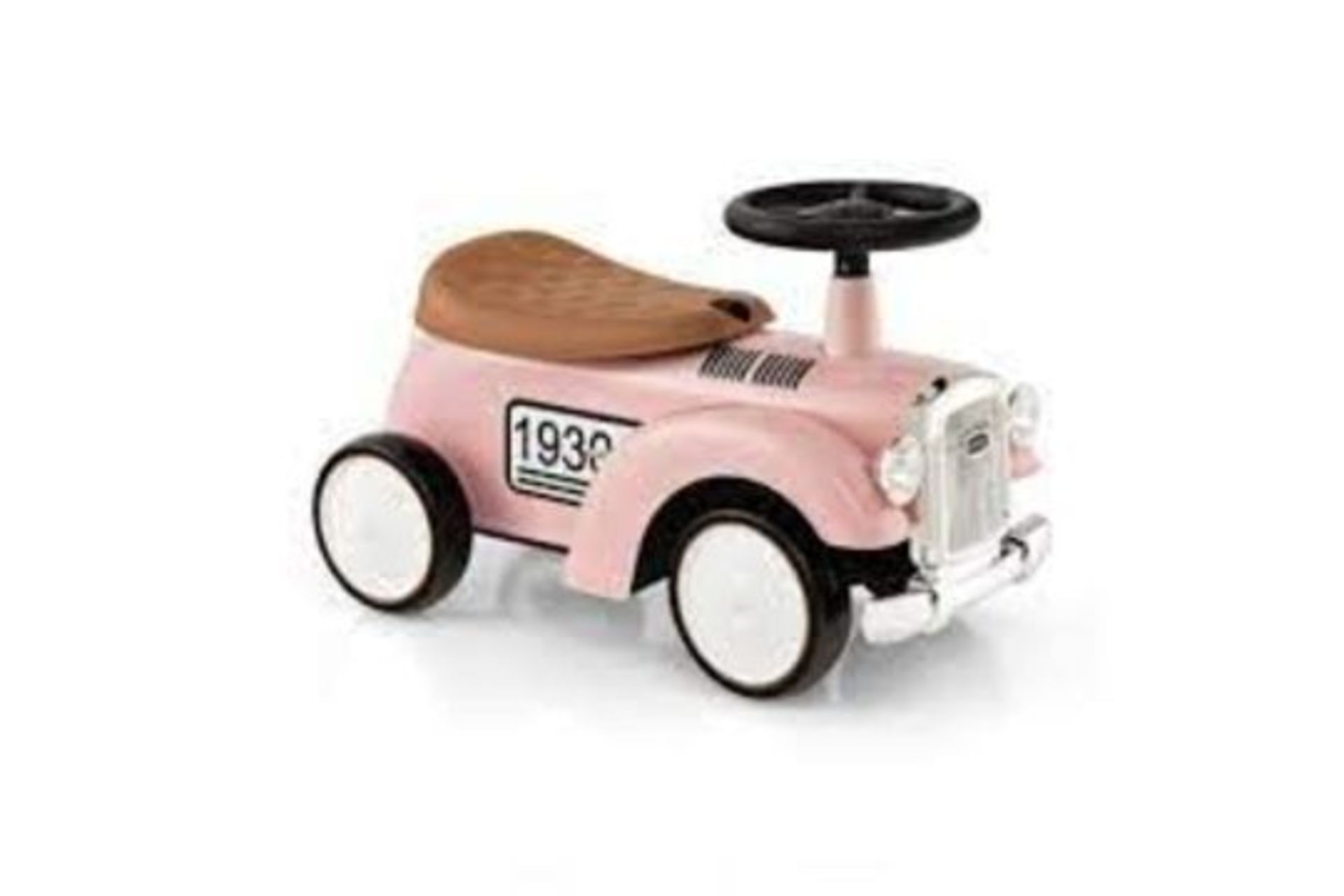 Kids Sit to Stand Vehicle with Steering Wheel & Under Seat Storage, Pink · Functional steering wheel