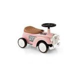 Kids Sit to Stand Vehicle with Steering Wheel & Under Seat Storage, Pink · Functional steering wheel