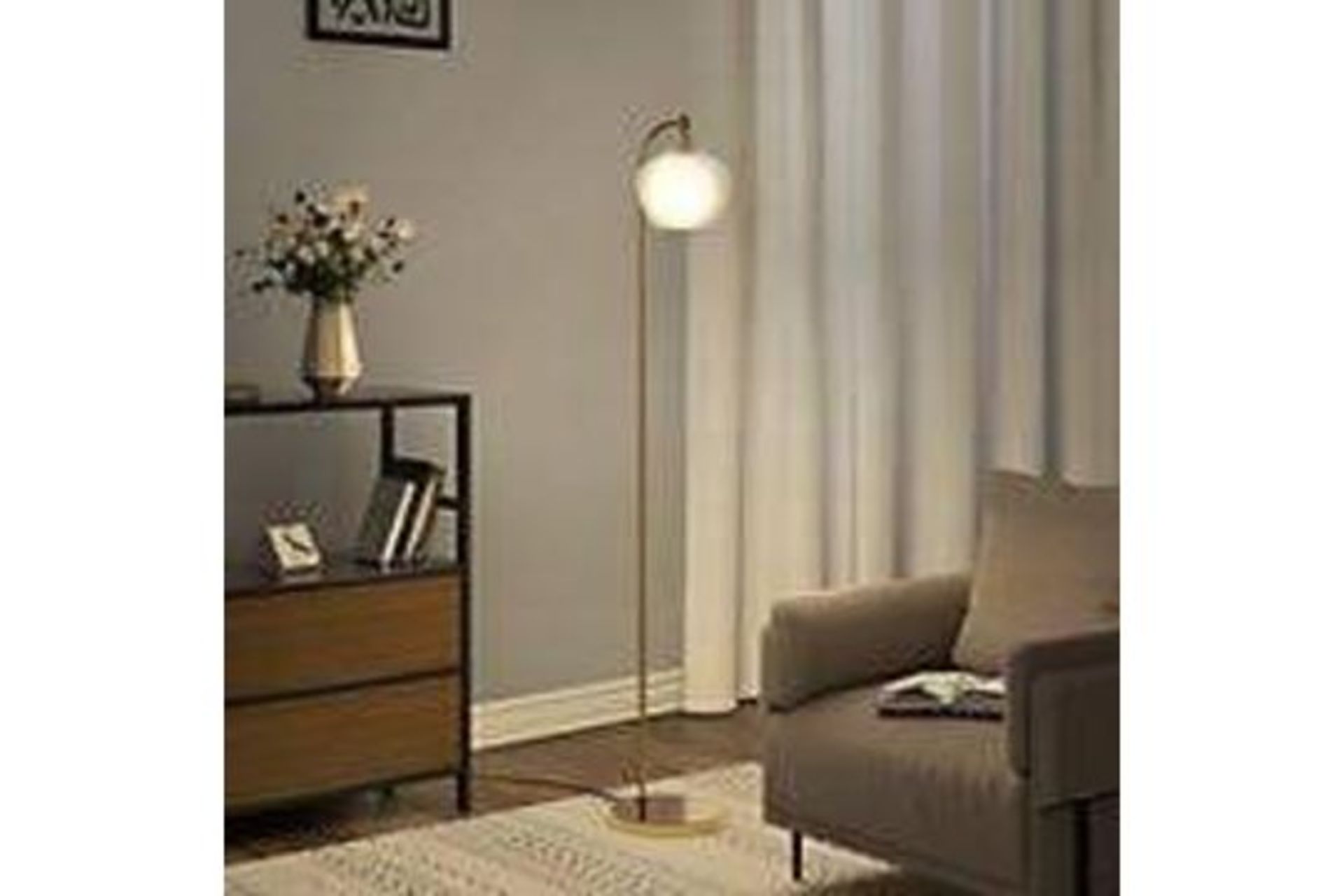 Livingandhome Gold Brass Electroplated Base Floor Lamp - R14.4