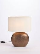 John Lewis Alexander Ceramic Table Lamp, Matt Pewter. - PW.