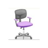 KIDS HEIGHT-ADJUSTABLE SWIVEL COMPUTER DESK CHAIR WITH LUMBAR SUPPORT-LIGHT PURPLE. - R14.5.