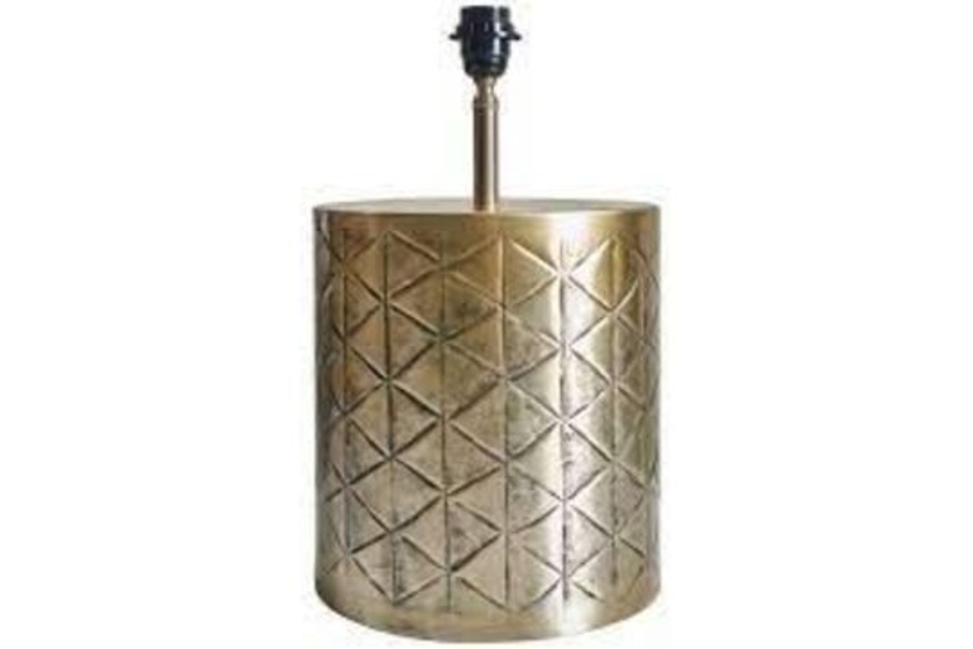 ValueLights Large Gold Diagonal Patterned Table Lamp Base - R13a.11. Featuring an art deco