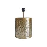 ValueLights Large Gold Diagonal Patterned Table Lamp Base - R13a.11. Featuring an art deco