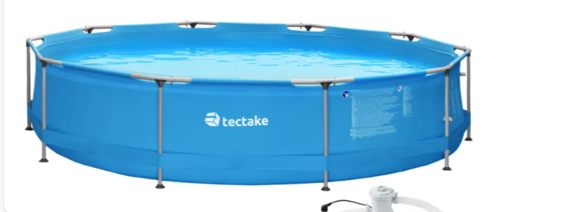 Swimming pool round with pump Ø 360 x 76 cm blue. - PW.