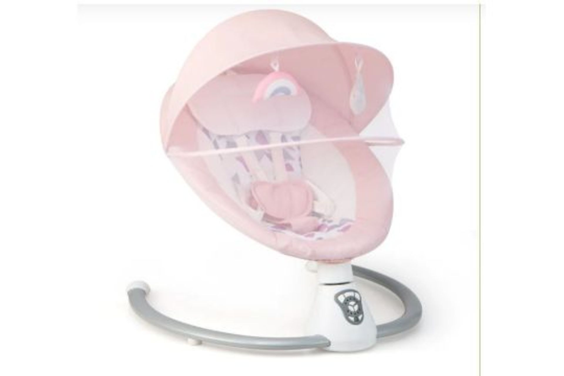 BABY BOUNCER WITH 5 SWING SPEEDS AND BUILT-IN 17 MUSIC FOR NEWBORN-PINK. - R14.6.