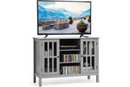 Luxury TV Stand for TVs up to 50 Inches, Wooden TV Cabinet Media Entertainment Center with 2