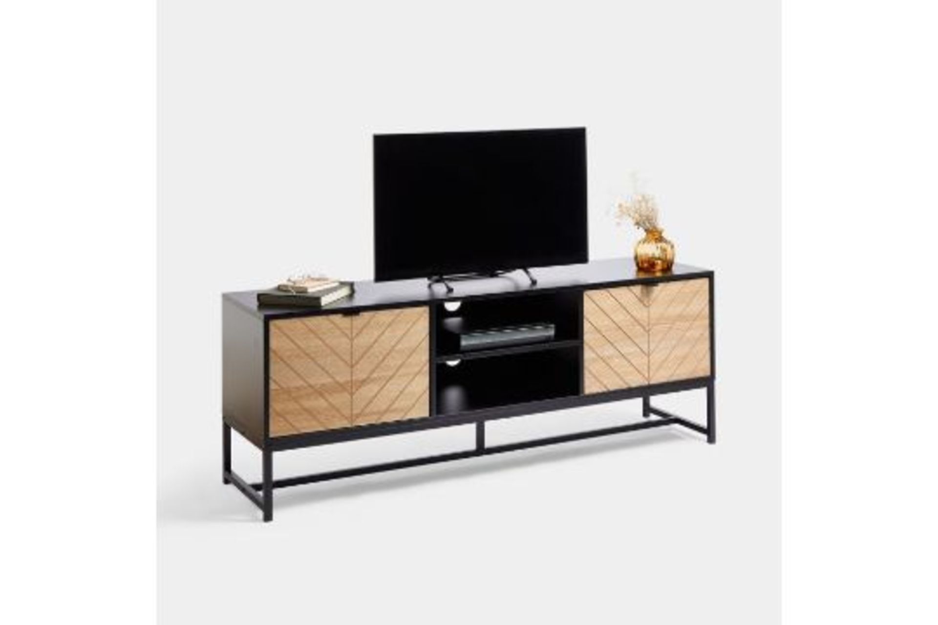 dDalton TV Unit. - PW. The TV stand’s large top surface offers ample room to display a television