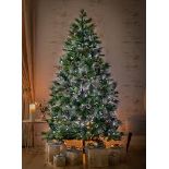6ft Christmas Artificial Snow Covered Tree with Pinecones. - R10BW