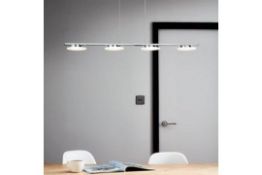 GoodHome Giedi White Chrome Effect 4 Lamp Pendant Ceiling Light, (Dia)770mm - R13a.13. The 4 lamp