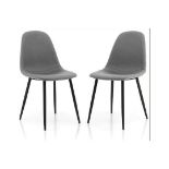 UPHOLSTERED DINING CHAIRS SET OF 2 WITH METAL LEGS-GREY. - R14.3. The high rebound foam