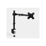 Single Monitor Stand for 13-27" Screens, Adjustable Mount with Clamp. -PW