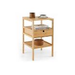 Bamboo Nightstand Bedside Table Modern Side Table Storage Cabinet w/Drawer. - R14.5.