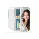 10 L PORTABLE AC/DC BEAUTY FRIDGE WITH LED MIRROR-WHITE. - R14.3. Combining cooler, warmer, mirror